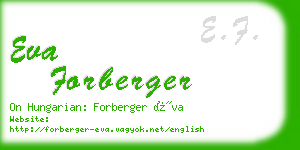 eva forberger business card